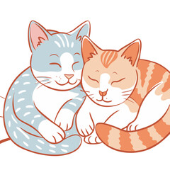 Two Cats Sleep Togther