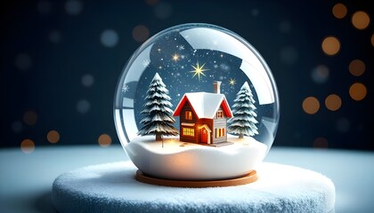 snow globe with christmas tree