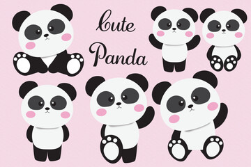 Obraz premium cute panda clipart