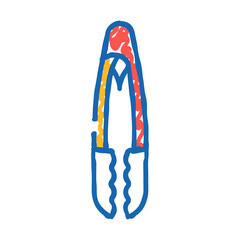 silicone tongs kitchen cookware doodle icon sketch vector. silicone tongs kitchen cookware sign. isolated symbol illustration