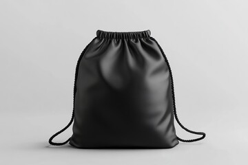Black leather bag isolated on white background. generator ai.
