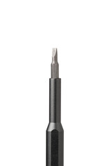 Iron bit with screwdriver on Isolated on white background close up
