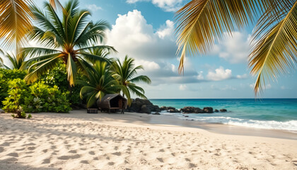 Fototapeta premium beach with palm trees
