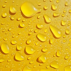 Vibrant Yellow Droplets on Smooth Surface Evoking Sunlight and Warmth