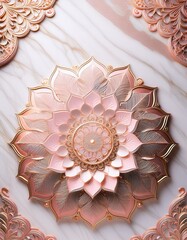 Intricate pink mandala art