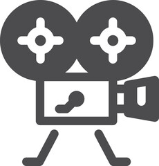 Film video camera black icon. Cinema symbol