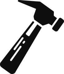 Hammer icon. Black, minimalist icon isolated on white background. Hammer simple silhouette. Web site page and mobile app design vector element