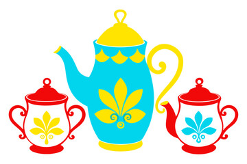 Retro Inspired Rounded Teapot Vector Illustration Perfect for Vintage Kitchen Decor
