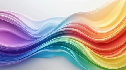 Vibrant Rainbow-Colored Waves of Flowing Abstract Art
