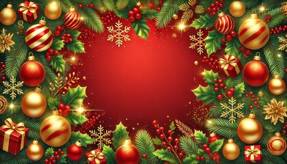 A festive Christmas-themed design with a vibrant red background