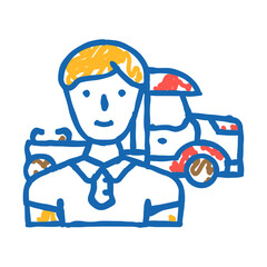 diesel mechanic repair worker doodle icon sketch vector. diesel mechanic repair worker sign. isolated symbol illustration