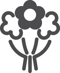 Bouquet black icon. Romantic flower gift symbol