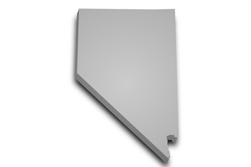 3d Map of Nevada state with color. United State of America, US, United State