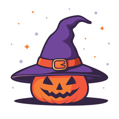 Halloween scary witch with hats illustration
