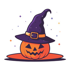 Halloween scary witch with hats illustration