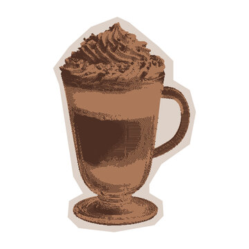 brown coffee drink with whipped cream clip art preview