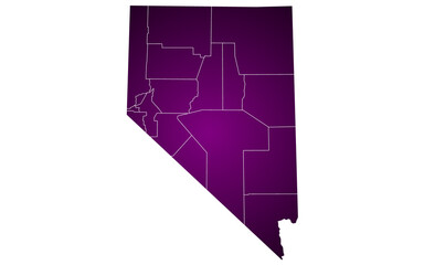 Nevada administrative map. counties map of Nevada, blank Map, empty map of Nevada
