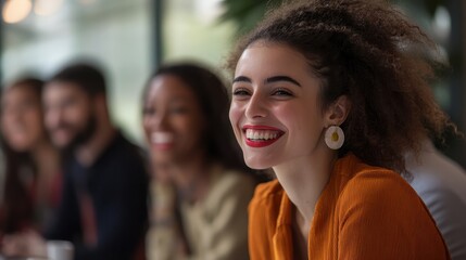 Obraz premium Diverse group of people from different backgrounds and ethnicities in a modern office happy at work, smiling multiethnic corporate men and women executives, diversity and inclusivity concept