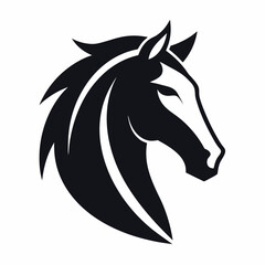 Horse head silhouette vector illustration logo on white background