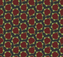 Seamless pattern with abstract spots, on brown background. Vector illustration for fabric textile, wallpaper design.
