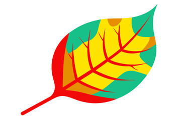 Vintage Tattered Leaf Design with Small Holes Vector Illustration
