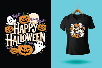 Halloween t shirt design by ai illustrator.
