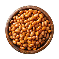 Cooked beans in a bowl with a solid white backround