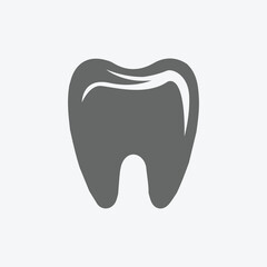 Simple Minimalist Tooth Icon Illustration for Dent Dental Dentist Icon
