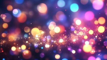 Enchanting Bokeh Dream: Dazzling Lights in Vibrant Hues