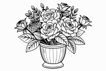 flowers in a bouquet in a stylish vase M.eps