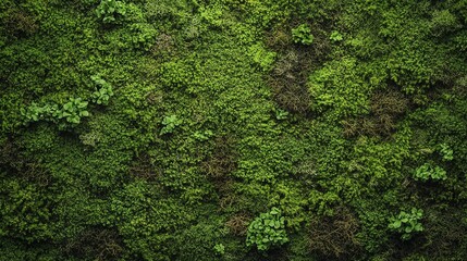 Textured surface with moss as background, top view. Green moss texture