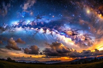 Night sky with stars and clouds