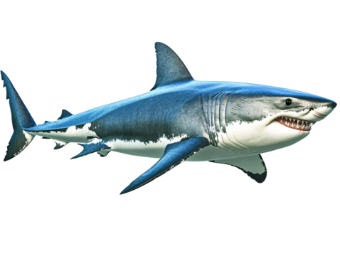 a shark with a white background