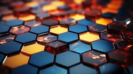 Obraz premium 3D Abstract High Tech Background, geometric hexagonal abstract background