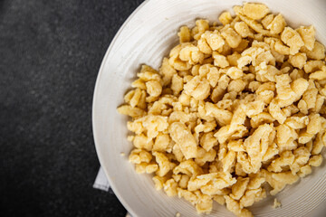 spaetzle egg pasta shape fresh meal food snack on the table copy space food background rustic top view