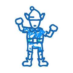 elf cute xmas doodle icon sketch vector. elf cute xmas sign. isolated symbol illustration