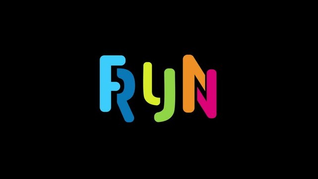 Colorful Fun Run Typography Animation