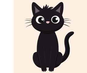 illustration Vector of cute black Cat 