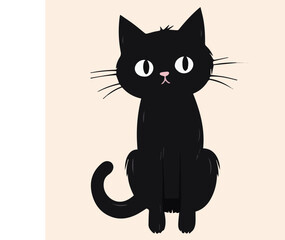 illustration Vector of cute black Cat 