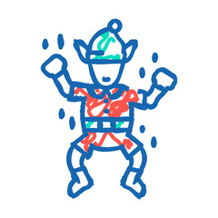 elf little doodle icon sketch vector. elf little sign. isolated symbol illustration