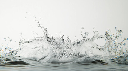 Captivating Splash of Clear Water Creating Beautiful Ripples Against a Minimalistic Background