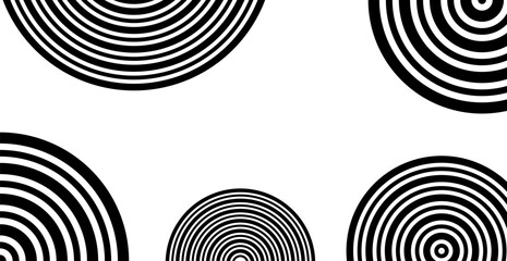 Black Geometric Circle Shape Background. Technology Wallpaper. Abstract Business Banner. Vector Illustration