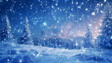 A magical winter scene featuring blue water drops splashing against a backdrop of falling snowflakes, capturing the essence of the holiday season and celebrating the beauty of nature