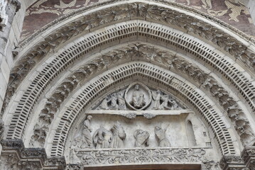 Obraz premium Tympan de la cathédrale à Rouen en Normandie. France