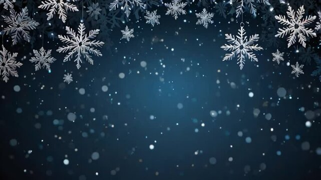 blue christmas background with snowflakes