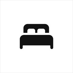 Bedroom Icon: Bed and Home Interior Vector