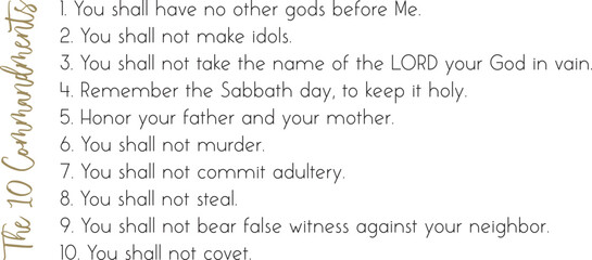 The Ten Commandments Poster, Bible Verse Wall Art Print, Biblical Home Decor, Printable Scripture Poster, Modern Bible Wall Art 