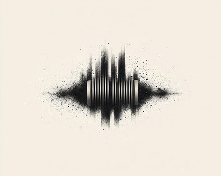 black sound wave abstract design clip art preview