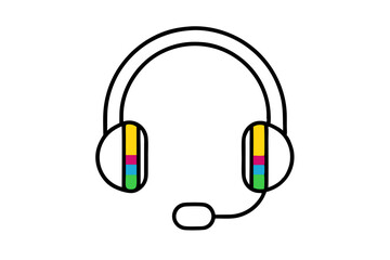 Stunning Colorful Headset Icon Vector Illustration Perfect for Modern Art
