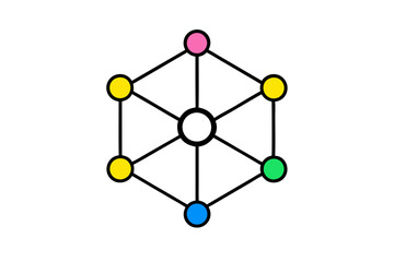 Vibrant Vector Illustration of a Colorful Network Icon for Creative Digital Projects
